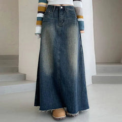 American Retro Denim Skirt For Women's