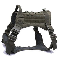 Nylon Tactical Dog Harness With Handle and Bungee Leash For German Shepherds And Other Large Dogs