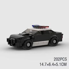 Racing Police Van City Car Speed Champions Sports Model Building Blocks